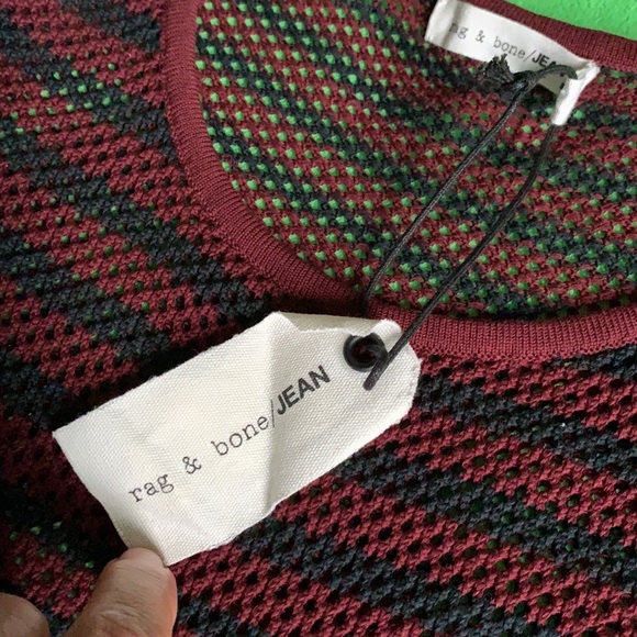 rag & bone/jean cold shoulder striped cotton long sleeve top - Picture 5 of 14